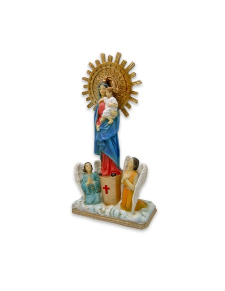 Virgen Del Pilar Res 30Cm Con Dos Angelitos P51