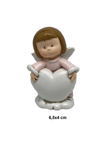 Angel Res Manos Juntas 12cm Pk Vestido Blanco Bajo En Rojo Alas Doradas