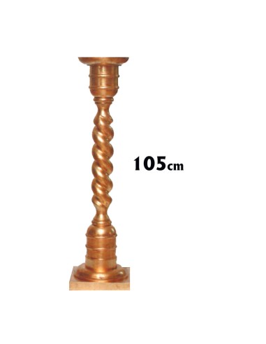 Cirial Madera Dorada Columna Salomonico 105cm