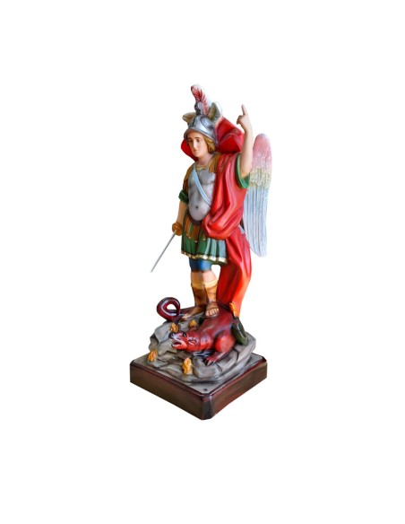 San Miguel Arcangel Fibra De Vidrio 90Cm Alas Plegadas