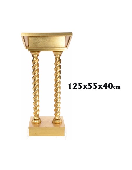 Atril Madera 2 Columnas Decoracion Oro 125X55x40 Cm