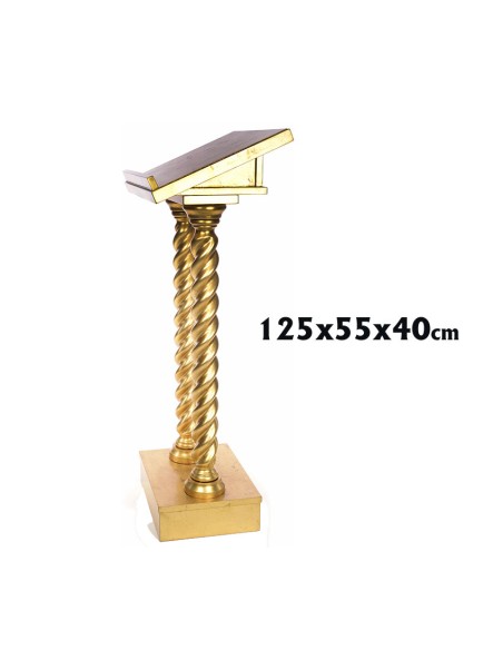 Atril Madera 2 Columnas Decoracion Oro 125X55x40 Cm