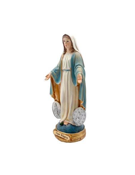 Virgen Milagrosa Res 20Cm Pj5 Y 16  Base Redonda Dorada Con Nombre