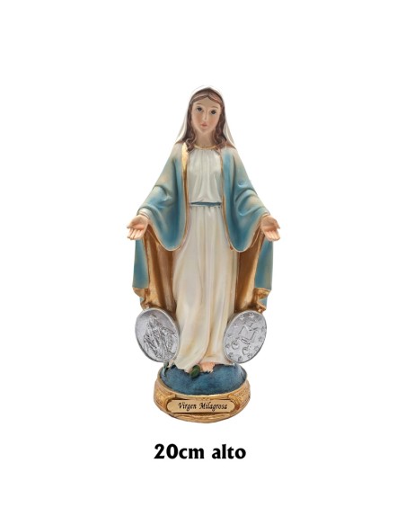 Virgen Milagrosa Res 20Cm Pj5 Y 16  Base Redonda Dorada Con Nombre