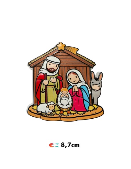 Iman nacimiento Sagrada Familia pesebre oveja y burro 8x7cm resina