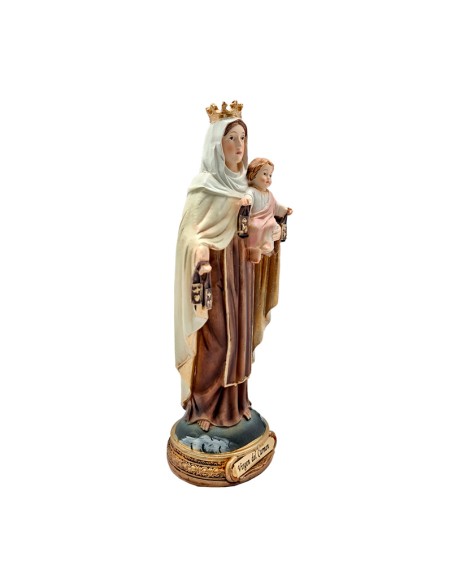 Virgen Carmen Res 20Cm Pj1 Base Redonda Dorada Con Nombre