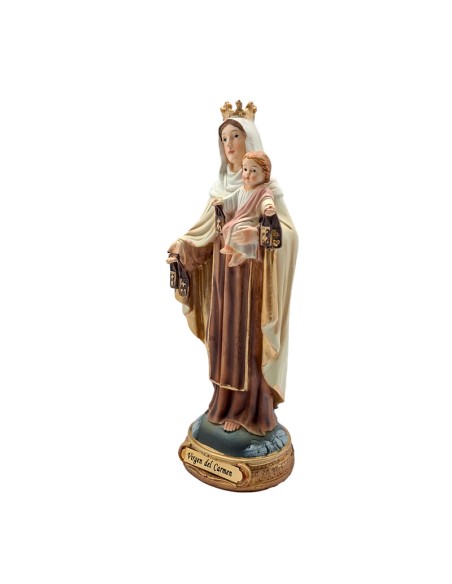 Virgen Carmen Res 20Cm Pj1 Base Redonda Dorada Con Nombre