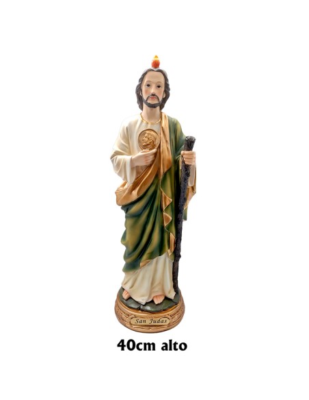 San Judas Res 40Cm Pj12 Base Redonda Dorada Con Nombre
