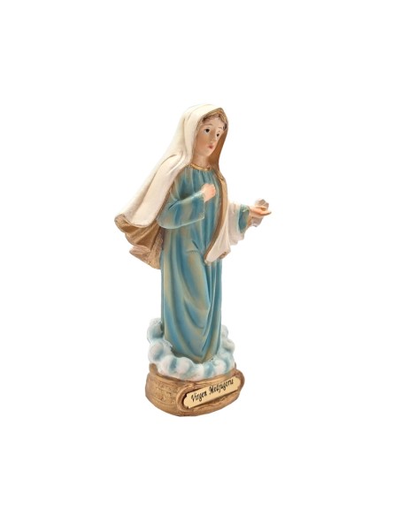 Virgen Medjugorie Res 13Cm Pj7 Base Redonda Dorada Con Nombre