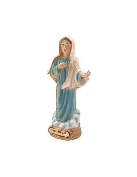 Virgen Medjugorie Res 13Cm Pj7 Base Redonda Dorada Con Nombre