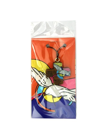 Cruz Madera Pintada Confirmacion Paloma Con 7 Dones 3x3cm En Blister Con Tarjeta