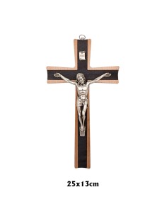 Crucifijo Madera Dos Tonos...