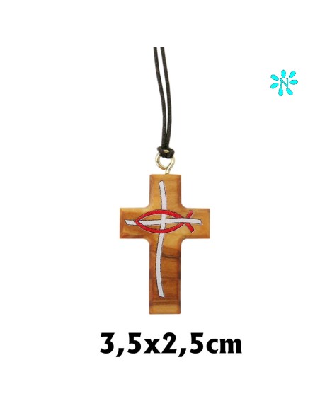 Cruz Infantil A Color Madera 12. 5x8. 5cm Padre Nuestro