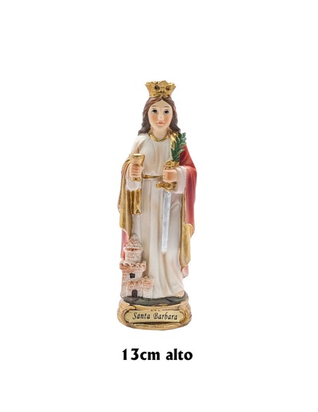 Santa Barbara Res 13Cm Pj17 Base Redonda Dorada Con Nombre