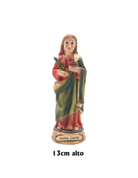 Santa Lucia Res 13Cm Pj13 Base Redonda Dorada Con Nombre