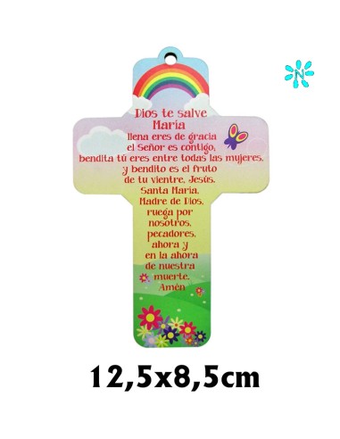 Cruz Infantil A Color Madera 12. 5x8....