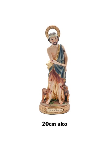 San Lazaro Res 20Cm Pj8 Base Redonda Dorada Con Nombre