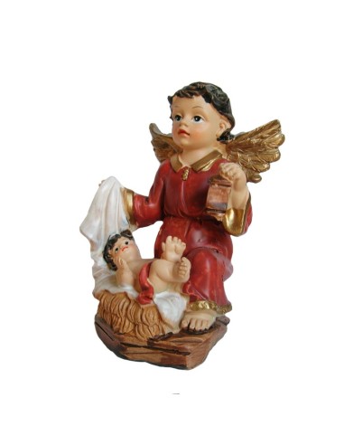 Angel Guarda Res 10Cm Manto Rojizo P36