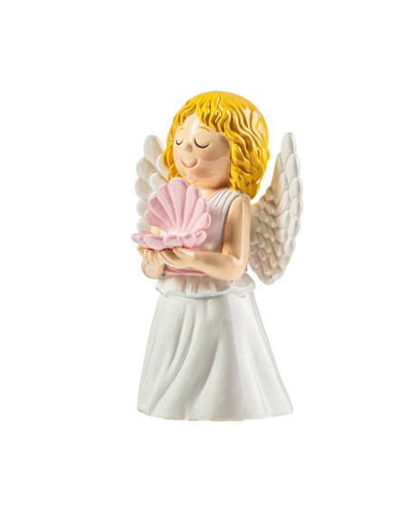 Angel Bautismo Rosa 9cm Infantil