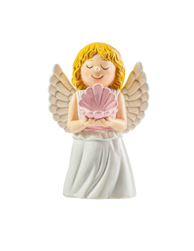 Angel Bautismo Rosa 9cm Infantil