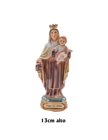 Virgen Carmen Res 13Cm Pj8 Base Redonda Dorada Con Nombre