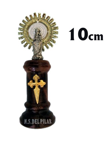 Virgen Pilar 10cm Pie Alabastro Marron