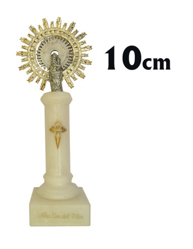 Virgen Pilar 10cm Pie Alabastro Blanco