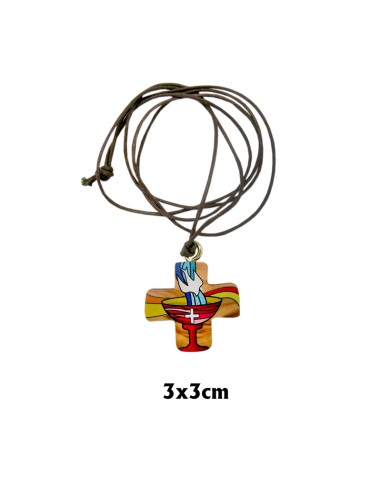 Cruz Madera Pintada Bautizo 3X3cm En...