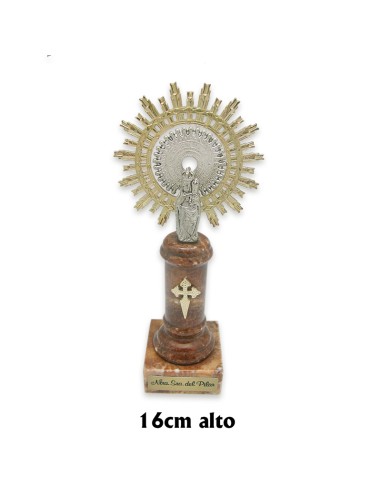 Virgen Pilar 16cm Pie Alabastro Marron