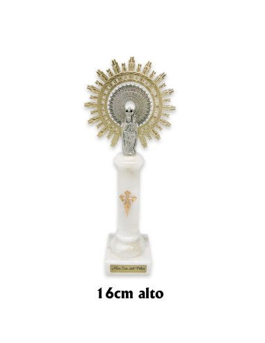 Virgen Pilar 16cm Pie Alabastro Blanco