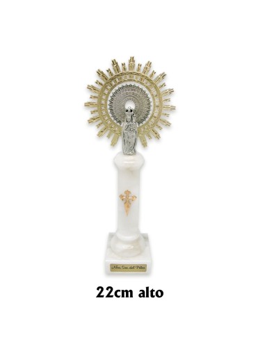 Virgen Pilar 22cm Pie Alabastro Blanco