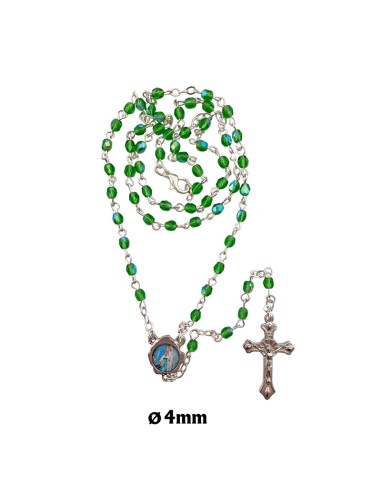 Rosario Cristal Tallado 4mm Verde