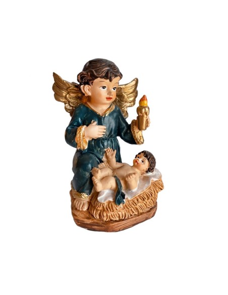 Angel Guarda Res 10cm Manto Azul