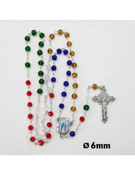 Rosario Cristal Tallado 6mm Misionero