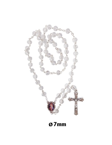 Rosario Cristal Tallado 7mm Transparente
