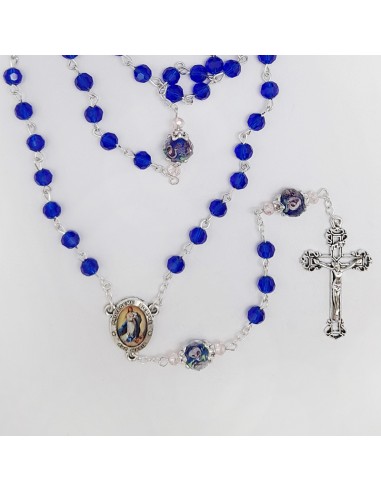 Rosario Cristal Tallado 6mm Azul...