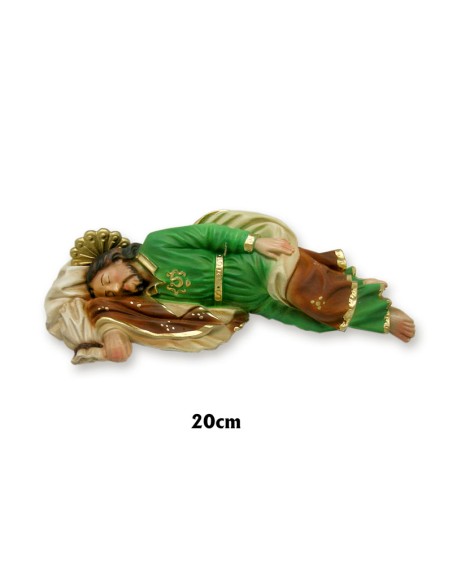 San Jose Durmiente Res 20cm Decorado A Mano