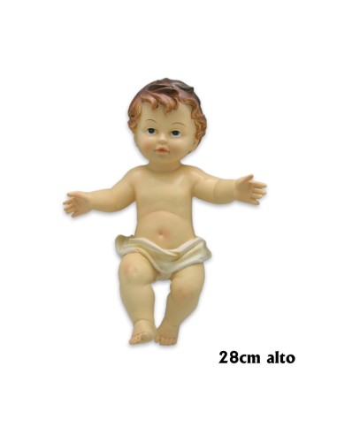 Niño Jesús Res 28cm Pañal Blanco Manos Abiertas
