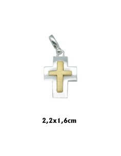 Cruz Plata 22x16mm Con Cruz...