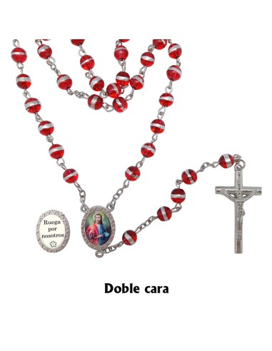 Rosario Cristal Liso 6mm Rojo Con...