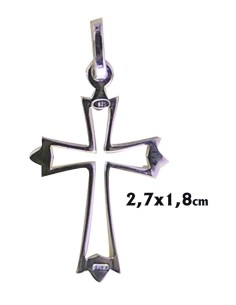 Cruz Plata Calada 27x18mm...