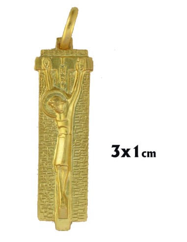 Cruz Plata Dorada Rectangular 30x10mm...