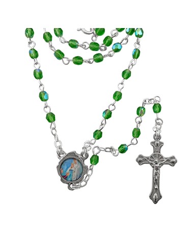 Rosario Cristal Tallado 4Mm Verde