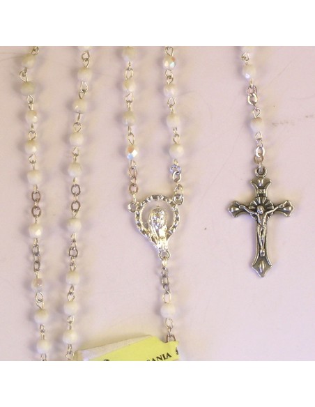 Rosario Cristal Tallado 4Mm Blanco
