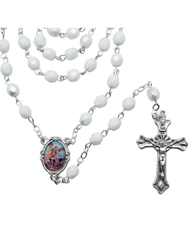 Rosario Cristal Tallado 6Mm Blanco