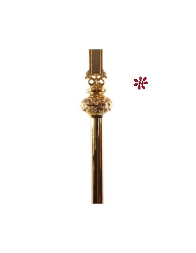 Cruz Altar 105cm Base Triangular Doble Nudo Baño Oro 24k