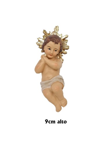 Niño Jesús con aureola res 9cm manos...