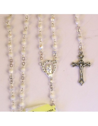 Rosario Cristal Tallado 4Mm Blanco