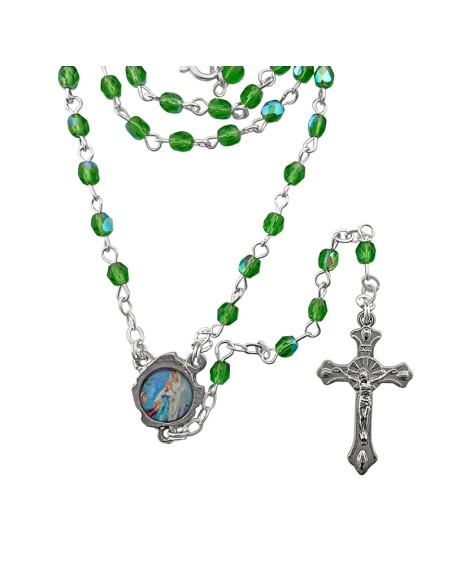 Rosario Cristal Tallado 4Mm Verde