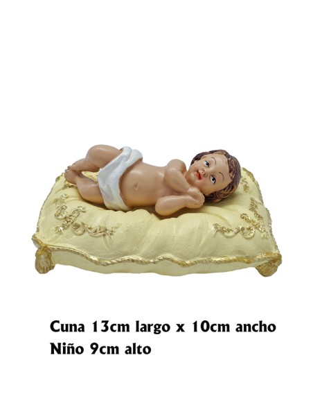 Niño Jesús 9cm Manos Juntas PL04 Sobre Cojin 14x10cm separado